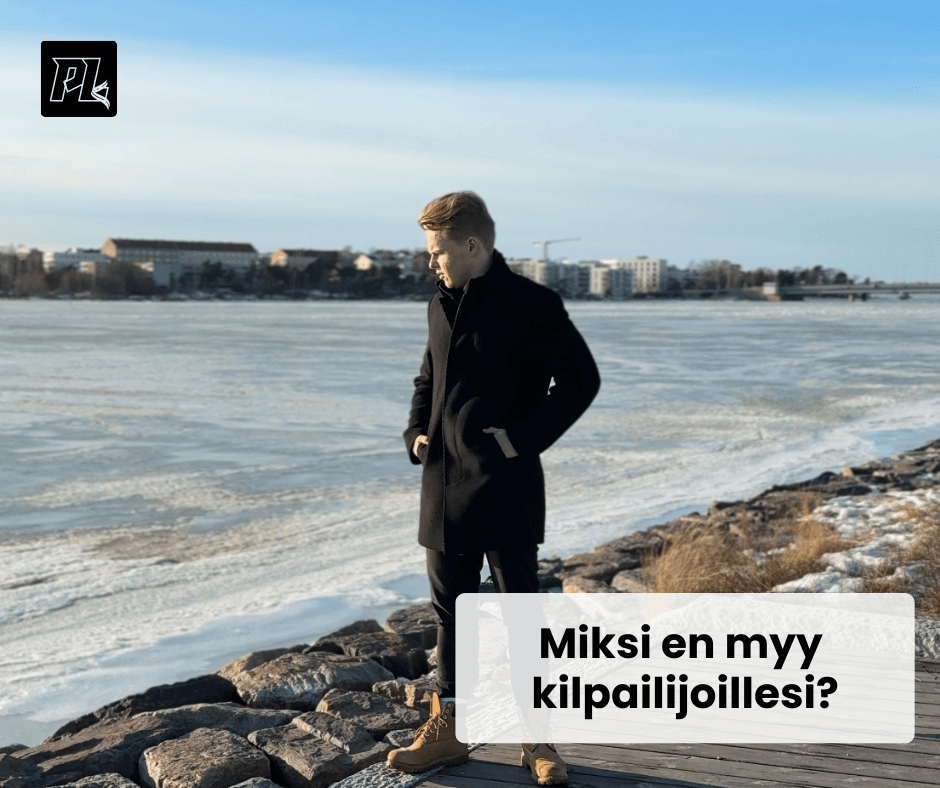 Miksi en myy kilpailijoillesi Profit Link -blogiteksti. Erik Häkkinen seisomassa jäisellä rannalla.